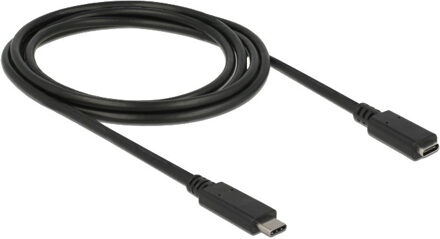 Delock Premium USB-C naar USB-C verlengkabel - USB3.0 - tot 20V/3A / zwart - 2 meter