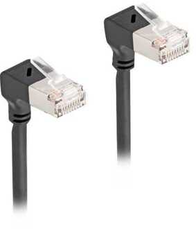 Delock RJ45 Network Cable Cat.6A S/FTP Slim 90° downwards / downwards angled 1 m Kabel