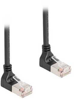 Delock RJ45 Network Cable Cat.6A S/FTP Slim 90° upwards / upwards angled 1 m Kabel
