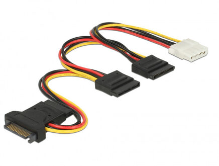 Delock SATA 15 pin plug > 3 x SATA receptacle + 1 x Molex