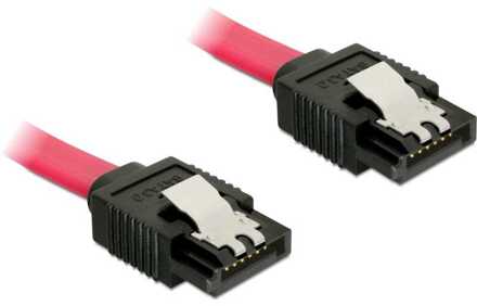 Delock SATA kabel plat 6 Gb/s - rood - 0,10 meter