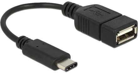 Delock USB 2.0 Adapter [1x USB-C stekker - 1x USB 2.0 bus A] 15.00 cm Zwart