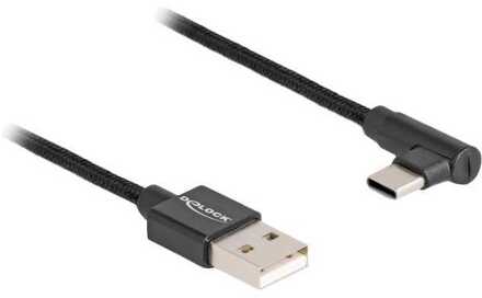 Delock USB 2.0 Cable Type-A male to USB Type-C male angled, 3m Kabel