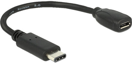 Delock USB 2.0 micro B naar USB type C verloopkabeltje 15 cm