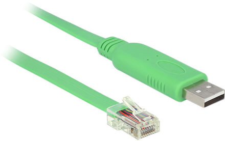 Delock USB-A (m) naar RJ45 (m) seriële RS232 adapter / groen - 1,8 meter