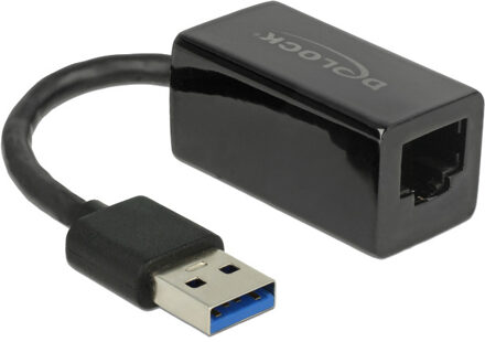 Delock USB-A naar RJ45 Gigabit Ethernet LAN adapter / compact - USB3.0 - CAT6 / zwart - 0,10 meter
