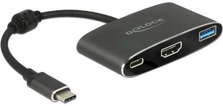 Delock USB-C male > HDMI female 4K 30 Hz + USB-A + USB-C