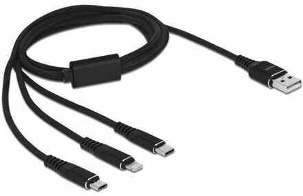 Delock USB Charging cable 3 in 1 for Lightning, micro USB, USB-C Kabel