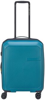 Delsey Anvers Handbagage Spinner 55 cm - Uitbreidbaar 34/39 liter - 55x35x22.5x25.5 cm - teal blue hardcase koffer Blauw - H 55 x B 35 x D 22,5 cm