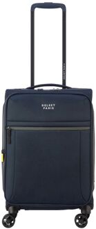 Delsey Brochant 3 Cabin Trolley 55 Expandable navy blue zachte koffer lichtgewicht koffer Blauw - H 55 x B 35 x D 25/28 cm