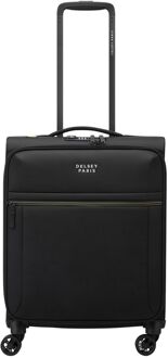 Delsey Brochant 3 Slim Cabin Trolley black zachte koffer lichtgewicht koffer Zwart - H 55 x B 40 x D 20 cm