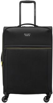 Delsey Brochant 3 Trolley 67 Expandable black zachte koffer lichtgewicht koffer Zwart - H 67 x B 42 x D 28 cm