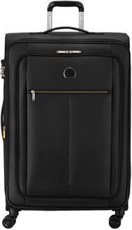 Delsey Dita Spinner 76 cm - Uitbreidbaar 107/118 liter - 79x50.5x33/36 cm - zwart zachte koffer lichtgewicht koffer - H 79 x B 50.5 x D 33 cm