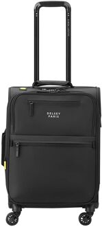 Delsey Maubert 2.0 WP 4 Wheel Cabin Trolley 55 Expandable black zachte koffer lichtgewicht koffer Zwart - H 56 x B 36 x D 26 cm