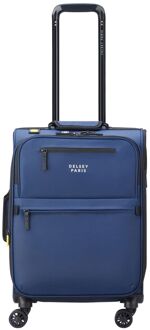 Delsey Maubert 2.0 WP 4 Wheel Cabin Trolley 55 Expandable navy blue zachte koffer lichtgewicht koffer Blauw - H 56 x B 36 x D 26 cm