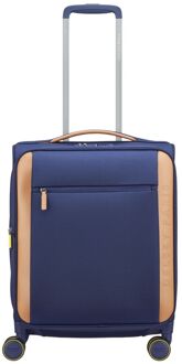 Delsey Montmartre 3 Cabin Trolley 55/40 Expandable navy blue zachte koffer lichtgewicht koffer Blauw - H 55 x B 40 x D 22.5 cm