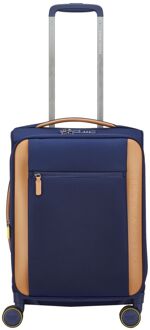 Delsey Montmartre 3 Cabin Trolley 55 Expandable navy blue zachte koffer lichtgewicht koffer Blauw - H 55 x B 35 x D 25 cm