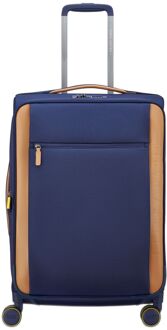 Delsey Montmartre 3 Spinner 68 Expandable navy blue zachte koffer lichtgewicht koffer Blauw - H 66 x B 44 x D 30 cm