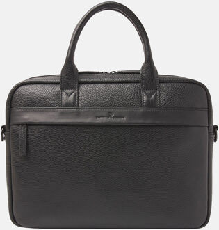 Delta businesstas van leer met 13 inch laptopvak Zwart