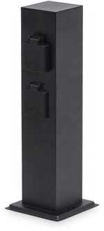 Delta M buitenstopcontactpaal - 39cm - 4 stopcontacten - IP44 waterdicht - Tuincontactdoos - Stekkerdoos - Zwart