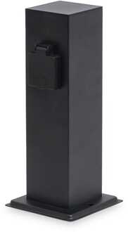 Delta S buitenstopcontactpaal - 30cm - 2 stopcontacten - IP44 waterdicht - Tuincontactdoos - Stekkerdoos - Zwart