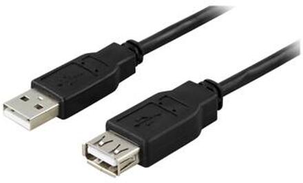Deltaco USB 2.0 Verlengkabel - 5m - Zwart