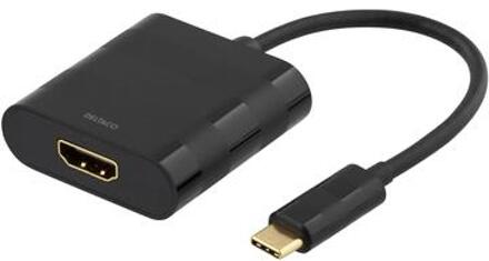 Deltaco USBC-HDMI USB-C naar HDMI 4K UltraHD adapter zwart
