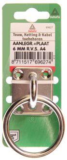 Deltafix 6mm RVS - Aanlegring op plaat - 6mm - 1 stuk