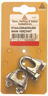 Deltafix 8 mm - Staaldraadklem - Verzinkt - 2 stuks