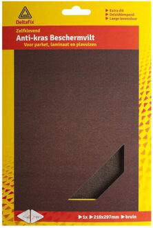 Deltafix Anti-krasvilt - 1x A4 knipvel - bruin - 210 x 297 mm - rechthoek - zelfklevend - meubel beschermvil