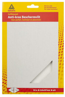 Deltafix Anti-krasvilt - 1x A4 knipvel - wit - 210 x 297 mm - rechthoek - zelfklevend - meubel beschermvil