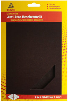 Deltafix Anti-krasvilt - 1x A4 knipvel - zwart - 210 x 297 mm - rechthoek - zelfklevend - meubel beschermvil