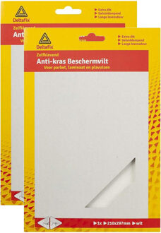 Deltafix Anti-krasvilt - 2x A4 knipvel - wit - 210 x 297 mm - rechthoek - zelfklevend - meubel beschermvil