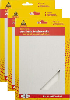 Deltafix Anti-krasvilt - 3x A4 knipvel - wit - 210 x 297 mm - rechthoek - zelfklevend - meubel beschermvil