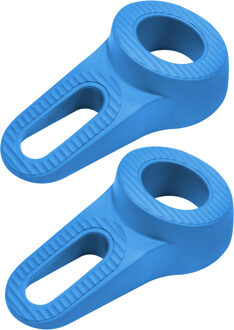 Deltafix Block it Deurwig - 2x - blauw - TPE kunststof - 12 x 3,8 cm - deurstopper