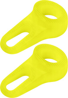 Deltafix Block it Deurwig - 2x - fluor geel - TPE kunststof - 12 x 3,8 cm - deurstopper