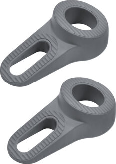 Deltafix Block it Deurwig - 2x - grijs - TPE kunststof - 12 x 3,8 cm - deurstopper