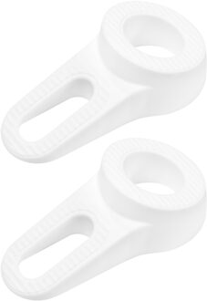 Deltafix Block it Deurwig - 2x - wit - TPE kunststof - 12 x 3,8 cm - deurstopper