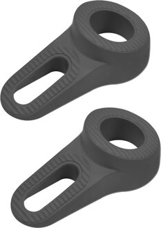 Deltafix Block it Deurwig - 2x - zwart - TPE kunststof - 12 x 3,8 cm - deurstopper