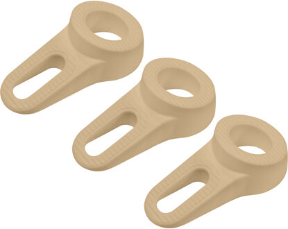 Deltafix Block it Deurwig - 3x - beige - TPE kunststof - 12 x 3,8 cm - deurstopper