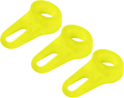 Deltafix Block it Deurwig - 3x - fluor geel - TPE kunststof - 12 x 3,8 cm - deurstopper