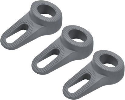 Deltafix Block it Deurwig - 3x - grijs - TPE kunststof - 12 x 3,8 cm - deurstopper