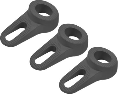 Deltafix Block it Deurwig - 3x - zwart - TPE kunststof - 12 x 3,8 cm - deurstopper