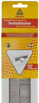 Deltafix Brievenbusborstel - grijs - kunststof - 38 x 8,3 cm - tochtafsluiter - energiebesparend - Brievenbusonderdeel