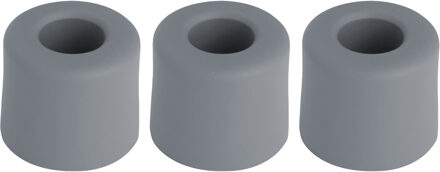 Deltafix Deurbuffer - 3x - deurstopper - grijs - rubber - 30 x 25 mm - schroefbevestiging