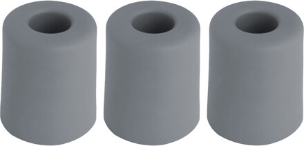 Deltafix Deurbuffer - 3x - deurstopper - grijs - rubber - 35 x 30 mm - schroefbevestiging