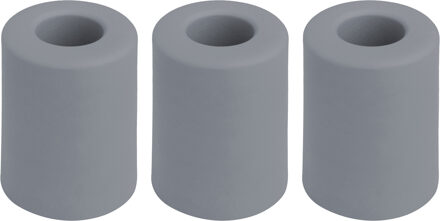 Deltafix Deurbuffer - 3x - deurstopper - grijs - rubber - 50 x 35 mm - schroefbevestiging