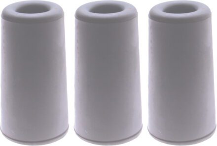 Deltafix Deurbuffer - 3x - deurstopper - grijs - rubber - 75 x 40 mm - schroefbevestiging