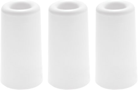 Deltafix Deurbuffer - 3x - deurstopper - wit - rubber - 75 x 40 mm - schroefbevestiging