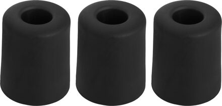 Deltafix Deurbuffer - 3x - deurstopper - zwart - rubber - 35 x 30 mm - schroefbevestiging